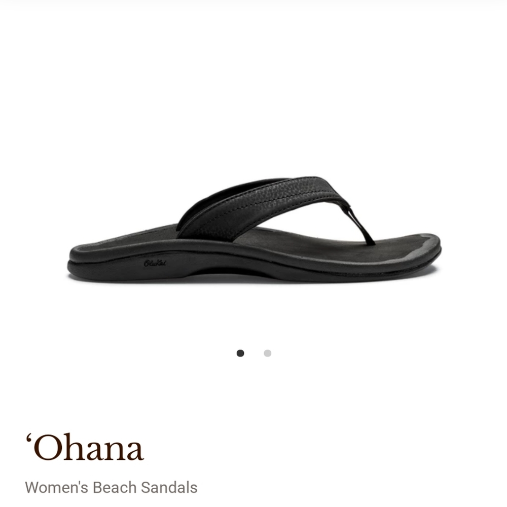 Olukai Ohana Black Vegan Flip Flops